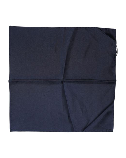 Dolce & Gabbana Dark Blue Silk Square Men Foulard Scarf for men