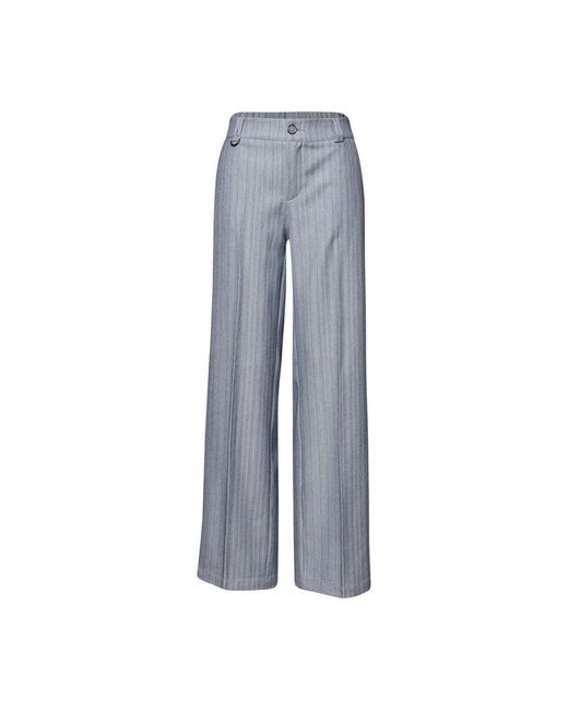 Street One Gray Blue Polyester Casual Pants