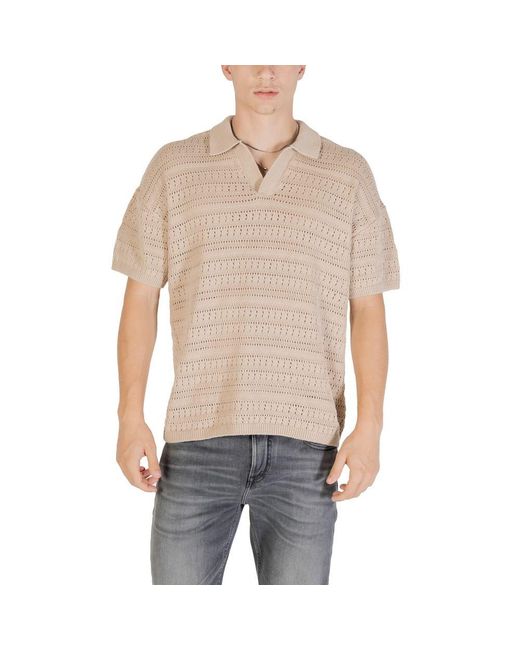 Only & Sons Gray Beige Cotton Shortsleeve Shirt for men