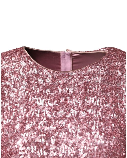 Dolce & Gabbana Pink Sequinned Mermaid Long Gown Dress