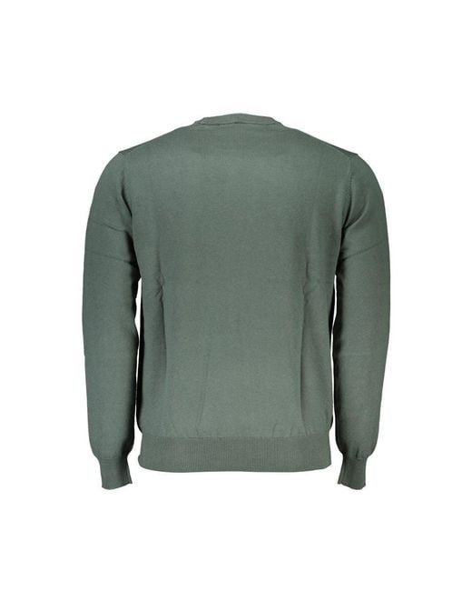 Harmont & Blaine Green Sophisticated Crew Neck Embroidered Sweater for men