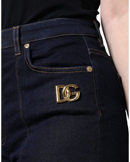 Dolce & Gabbana Blue Cotton Blend Skinny Denim Jeans