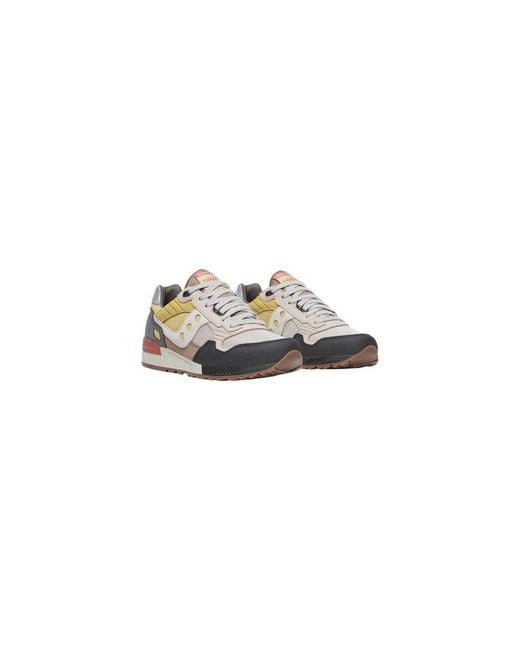 Saucony Multicolor Beige Suede Leather Low Top Sneakers for men