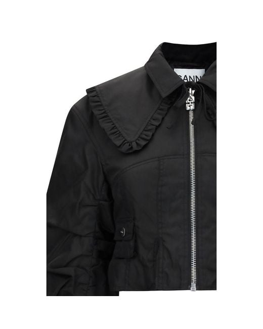 Ganni Black Duchesse Bomber Jacket