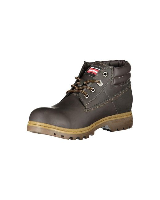 Carrera Gray Contrast Laced Boots With Iconic Logo for men