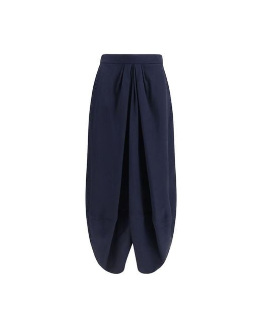 Giorgio Armani Blue Silk Long Skirt
