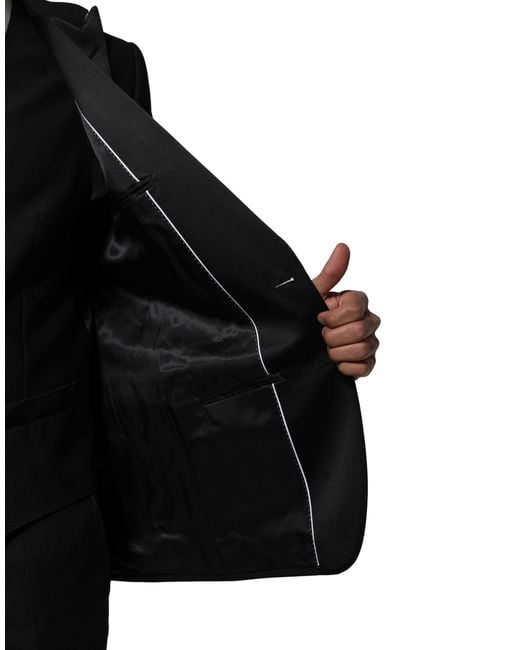Dolce & Gabbana Black Martini Fit 3-piece Tuxedo Suit for men
