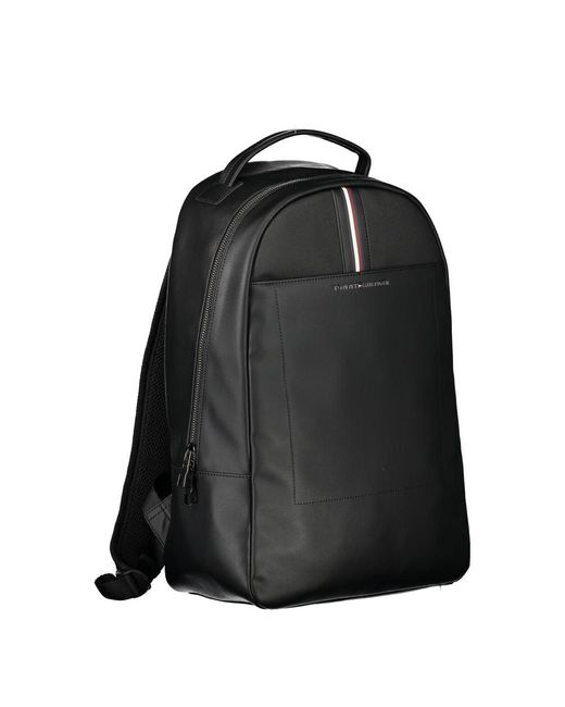 Tommy Hilfiger Black Elegant Backpack With Laptop Holder for men