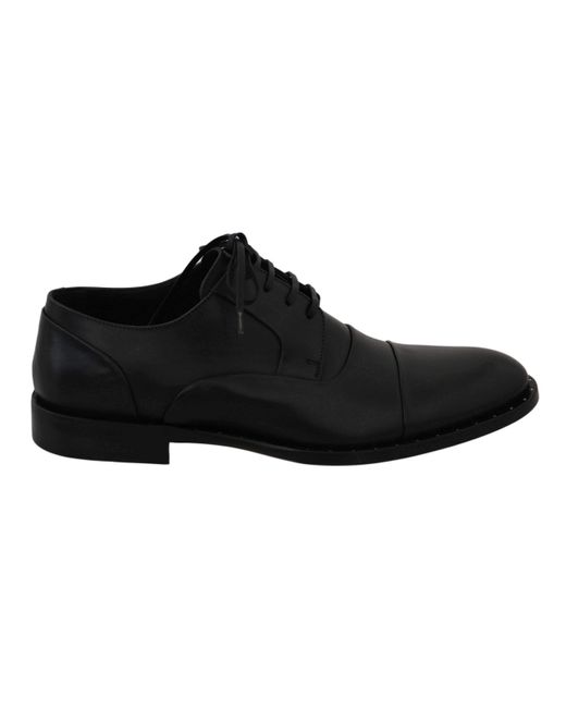 Dolce & Gabbana Black Leather Lace Up Derby Dress Formal Shoes
