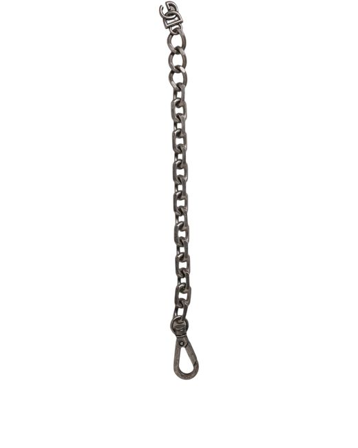 Dolce & Gabbana Metallic Silver Tone Heavy Chain Link Signature Dg Logo Bracelet