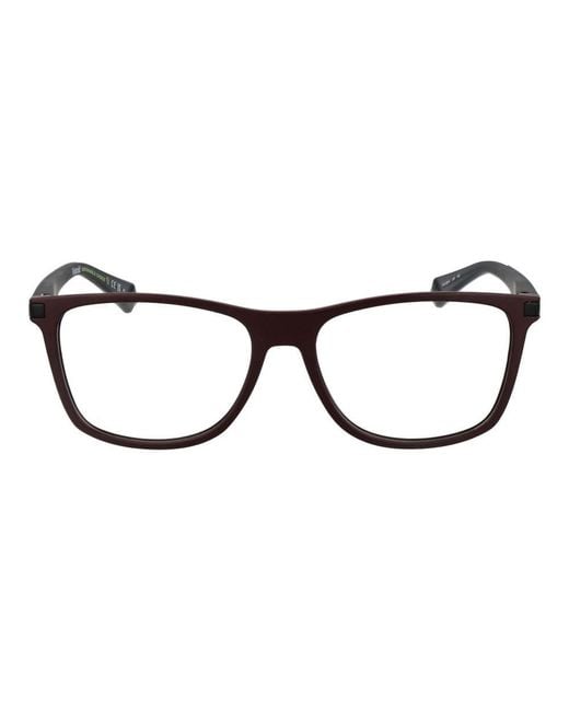 Polaroid Black Burgundy Polyester Glasses (frames) for men