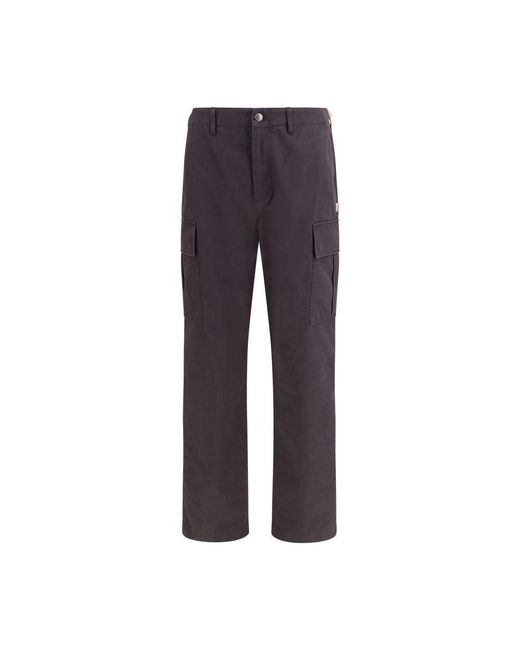 Burberry Blue Brown Cotton Cargo Pants for men