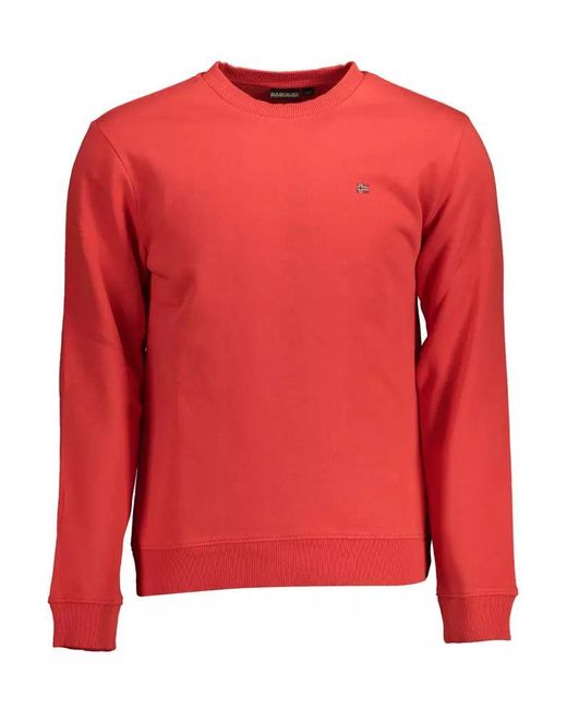 Napapijri Red Pink Cotton Sweater for men