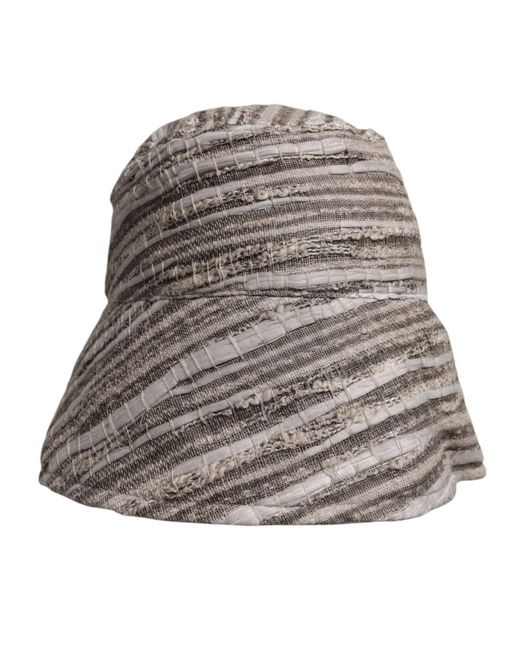 Dolce & Gabbana Gray Stripes Cotton Bucket Cap for men