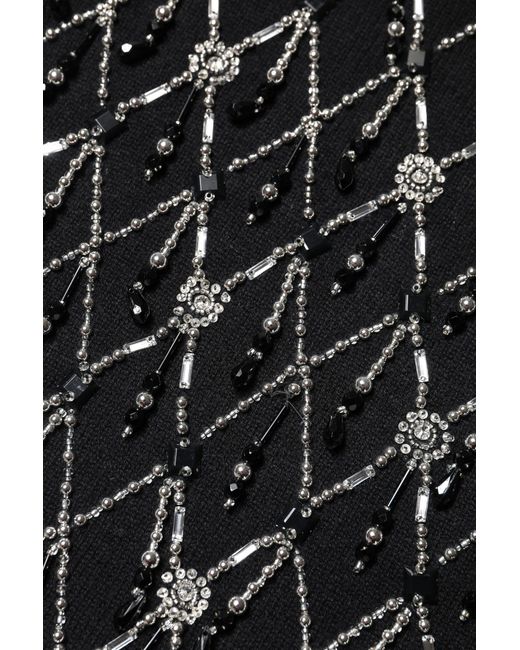 Dolce & Gabbana Black Cashmere Embellished Long Sleeves Top for men