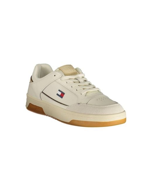 Tommy Hilfiger White Polyurethane Men's Sneaker for men