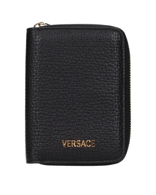 Versace Black Leather Wallet for men