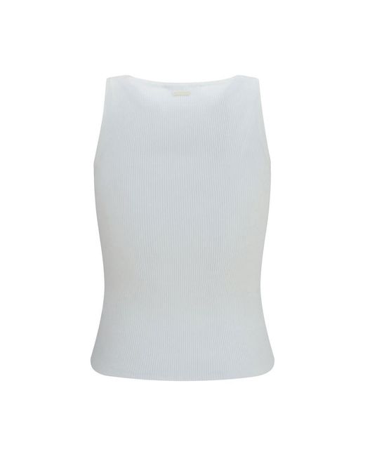Max Mara Blue White Viscose Tank Tops