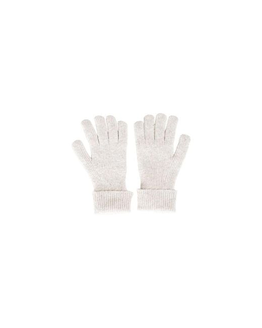 ONLY White Gray Recycled Polyester Gloves
