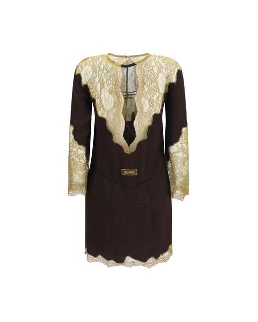 The Attico Black Multicolor Acetate Casual Dress