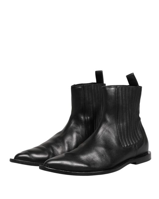Dolce & Gabbana Black Chelsea Men Short Ankle Boots Shoes for men