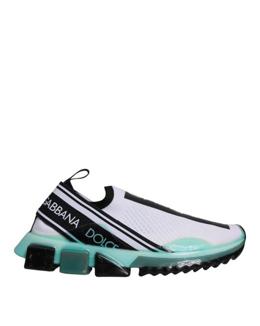 Dolce Gabbana Men's Green Sorrento Slip On Sneakers Shoes