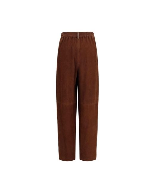 Fabiana Filippi Brown Leather Casual Pants