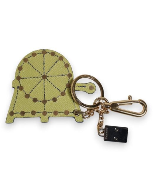 Dolce & Gabbana Blue Multicolor Gold Tone Carretto Keychain Keyring