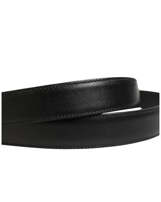 Dolce & Gabbana Black Classic Leather Metal Buckle Belt Calf for men