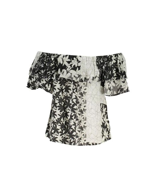 Desigual Black White Cotton Tops & T for men