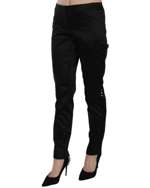 Exte Black Mid Waist Skinny Dress Formal Trousers Pants