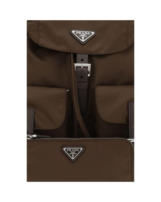 Prada Brown Recycled Polyamide Backpack