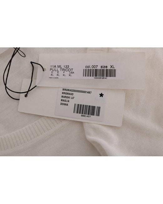 Marghi Ló Gray White 100% Lana Wool Top Blouse T