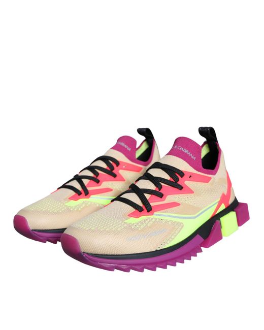 Dolce & Gabbana Pink Super King Low Top Sneakers Shoes for men