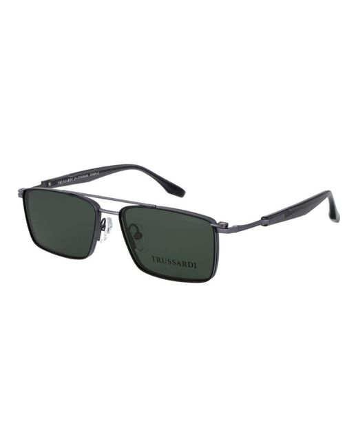 Trussardi Brown Gray Titanium Glasses (frames) for men