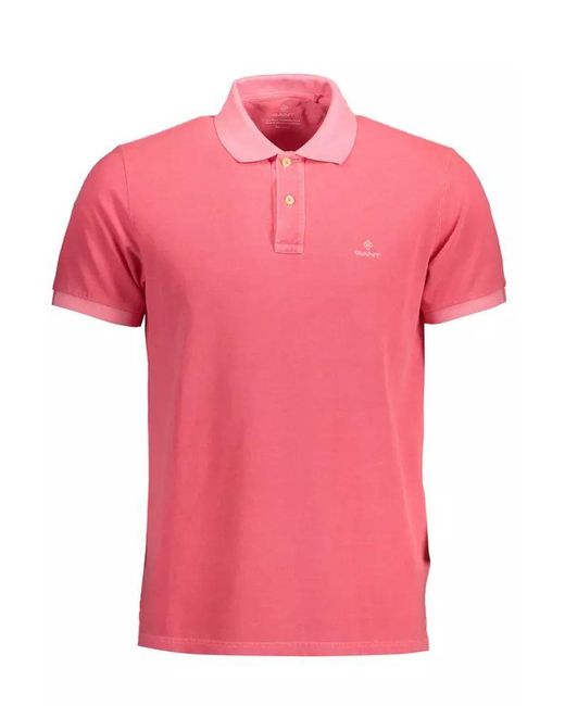 Gant Pink Cotton Polo Shirt for men