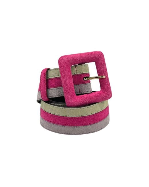 Borbonese Pink Multicolor Leather Belt