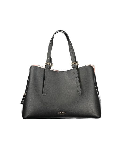 Twinset Black Twinset Polyurethane Tote