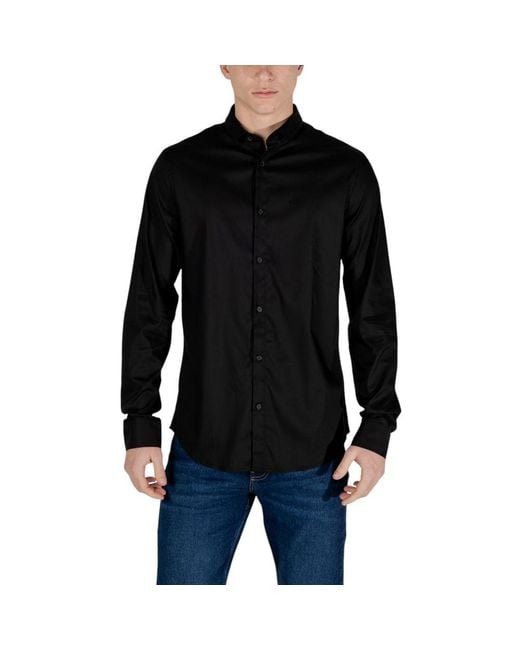 ARMANI EXCHANGE Black Lyocell Shirt for men
