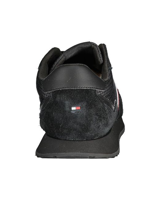 Tommy Hilfiger Black Eco-Friendly Lace-Up Sneakers for men