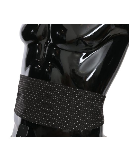 Dolce & Gabbana Black Dotted Waist Belt Silk Cummerbund for men