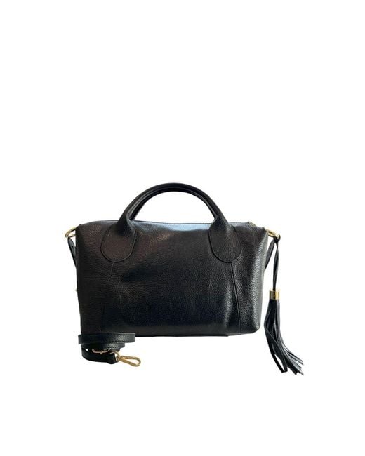 Baldinini Blue Black Leather Handbag