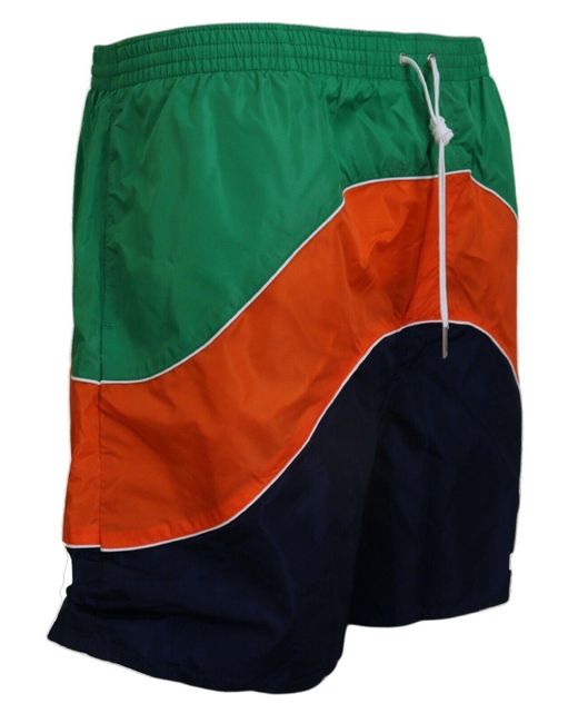 DSquared² Blue Dsqua² Logo Print Beachwear Swimwear Short for men