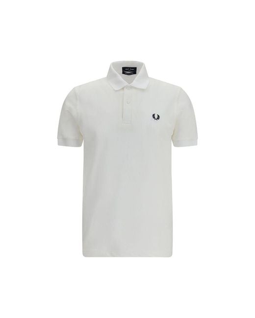 Fred Perry White Cotton Polo Shirt for men