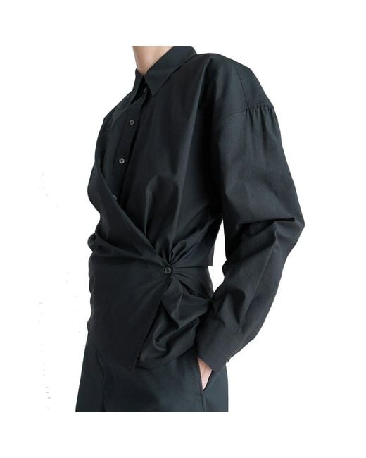 Lemaire Blue Black Polyamide Shirt
