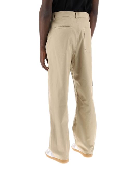 MM6 by Maison Martin Margiela Natural Loose Straight Leg Pants With A for men