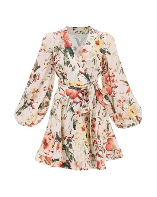 Zimmermann Lexi Wrap Mini Dress in White for Men Lyst