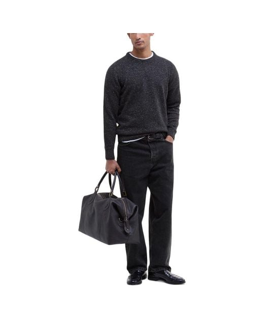 Barbour Blue Black Wool Sweatshirt for men