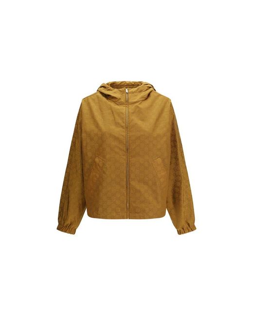 Gucci Natural Beige Nylon Shell Jacket