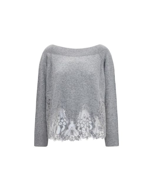 Ermanno Scervino Gray Cashmere Sweater